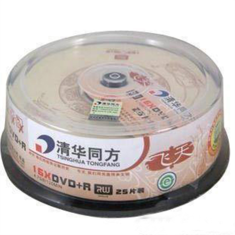 清华同方飞天DVD+R-R光盘16X4.7GB 紫光dvd电脑空白刻录盘dvd光碟 - 图0