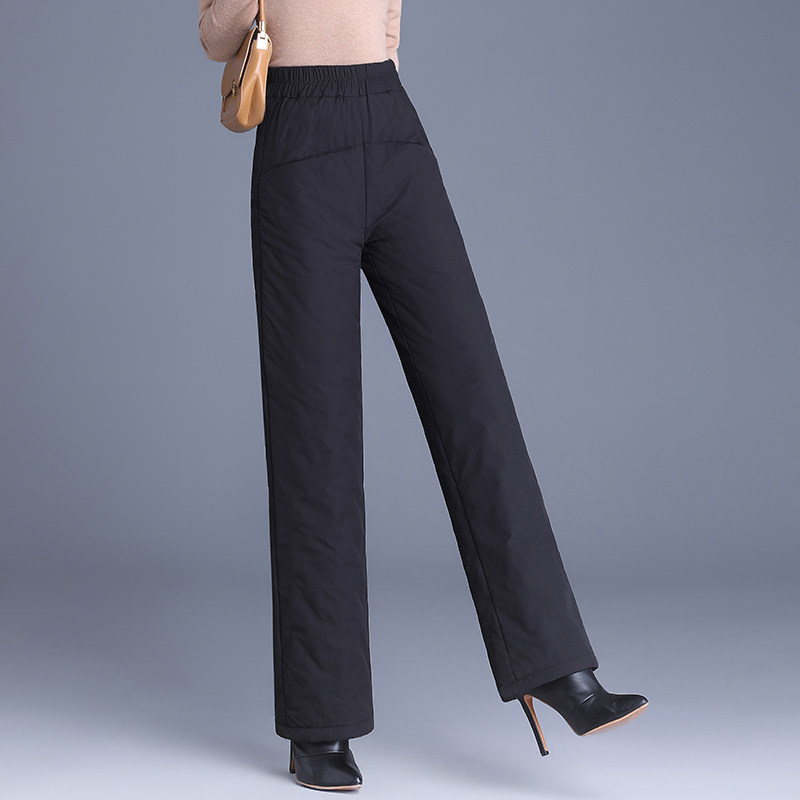 高端羽绒裤女直筒裤气质妈妈高腰宽松显瘦长裤加厚保暖羽绒棉裤子,淘宝优惠券,粉丝福利购,淘宝优惠卷