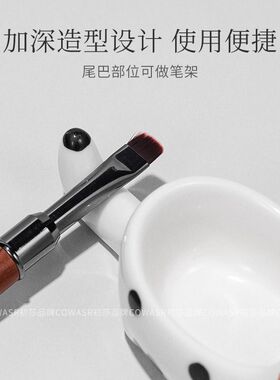 日式美甲萌宠小猫狗卡通洗笔杯多功能调色洗笔盘笔架水晶杯子工具