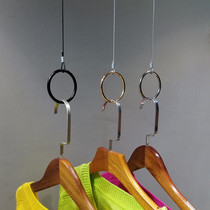 Clothing Store Rings Steel Wire Hanger Suspension Rack Top Hung Hanger Gold Hook Womens Clothing Clothes Rack