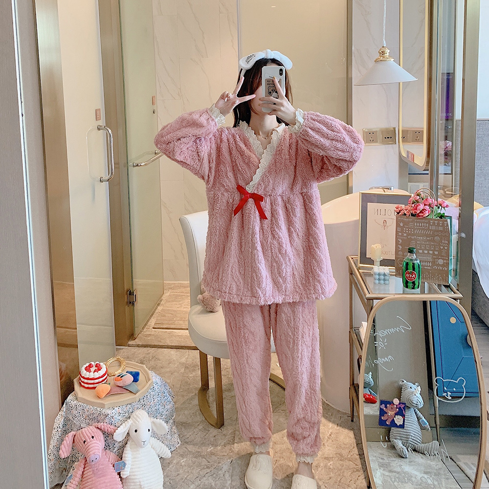 孕妇秋冬加绒月子服喂奶10月睡衣 诺初宠爱哺乳衣/月子服