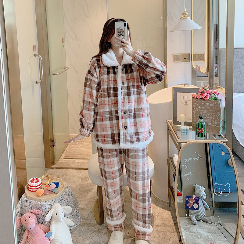 孕妇秋冬加绒月子服喂奶10月睡衣 诺初宠爱哺乳衣/月子服