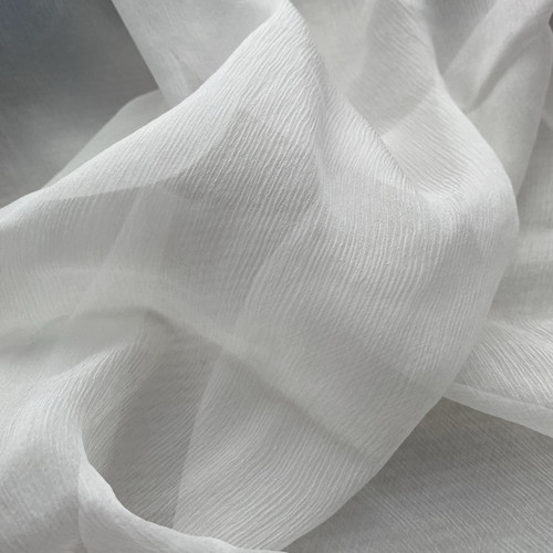 100%桑蚕丝面料 白色顺纡真丝布料论块 轻薄飘逸透气零料清仓处理 - 图0