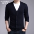 Mùa xuân 2019 nam Hàn Quốc áo len mỏng phần tay dài trẻ trung Kiểu dáng áo len dệt kim giản dị - Cặp đôi áo len Cặp đôi áo len