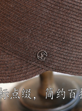日系羊毛细织小标极简休闲马术帽