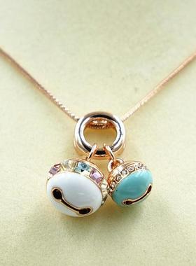 卡通兄弟锆石生日礼物饰品锁骨链