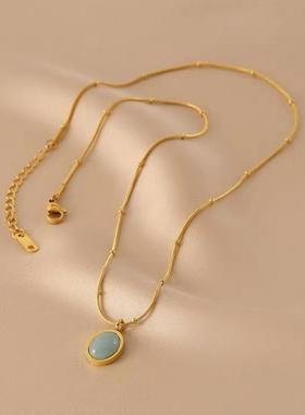 韩版钛钢彩金锁骨链25