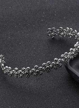 跨境钛钢蛇形羽毛手镯