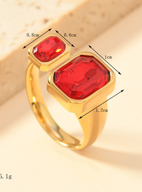 跨境外贸不锈钢锆石戒指批发