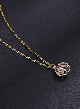 玫瑰金钛钢贝壳锁骨链