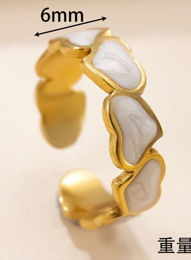 跨境热销不锈钢爱心开口戒