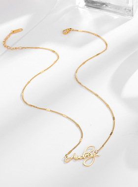 抖音同款k金字母项链女