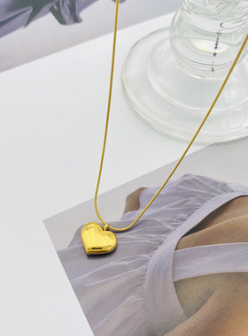 韩版钛钢爱心项链6111