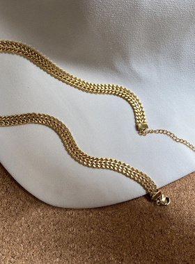 钛钢双层不锈钢项链16