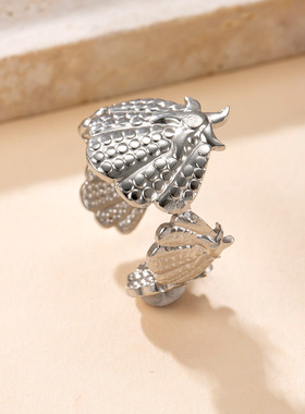 欧美钛钢海洋风可调情侣戒