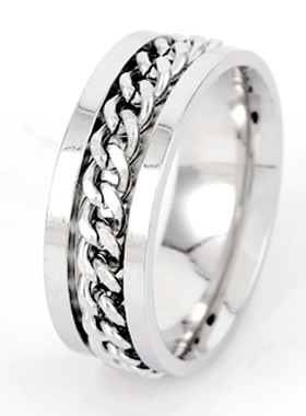 指环开瓶减压钛钢链条戒指