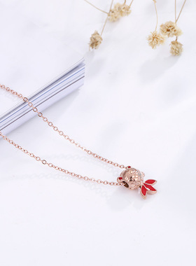 新款好运小鱼钛钢项链