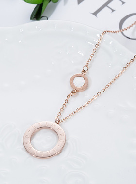 韩版白贝字母锁骨链03