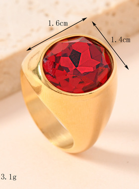 跨境热卖不锈钢锆石戒指