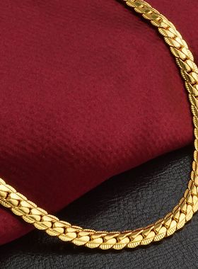 钛钢手链压花古巴链麦穗素款时尚