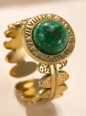 轻奢宫廷风罗马数字钛钢戒指