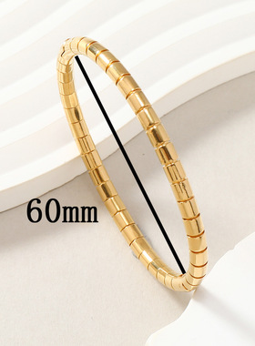 欧美跨境竹节钛钢手镯