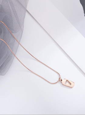 幸运数字7玫瑰金项链1