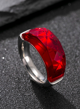 跨境爆款钛钢锆石戒指