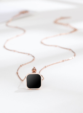 贝壳玫瑰金短款锁骨链