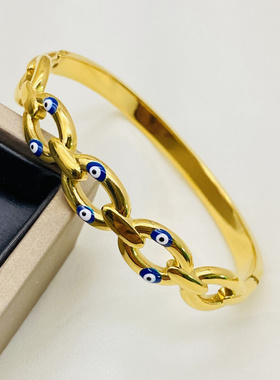 欧美金色钛钢手镯女46