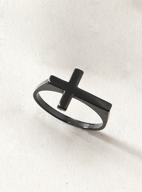 欧美爆款不锈钢十字架戒指