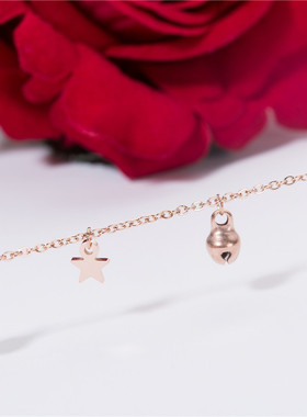 新款韩版时尚铃铛星星钛钢手链