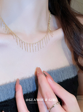 韩国个性气质不规则几何项链金属链条冷淡风锁骨链时尚项饰女