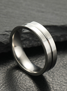 欧美新款男士不锈钢戒指6mm