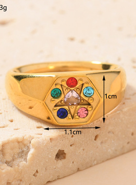 跨境轻奢复古不锈钢戒指