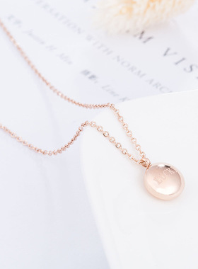 新款钛钢金豆项链6525