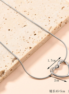 跨境热销镂空爱心项链