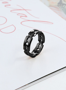 跨境新款欧美风钛钢戒指环