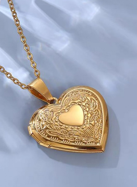 创意钛钢立体心形吊坠