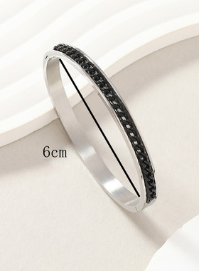 欧美钛钢O型卡扣手镯6