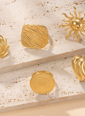 跨境爆款不锈钢爱心戒指