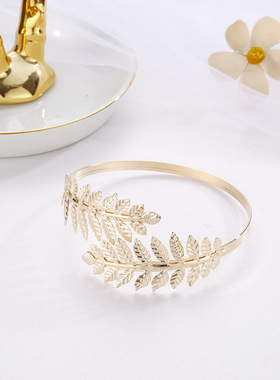 欧美伙拼巴洛克个性街拍臂环复古音多层手环金属开口手镯手臂带