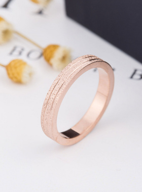 新款钛钢玫瑰金女戒11