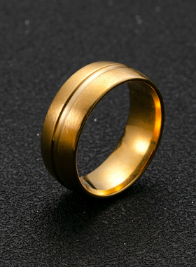 跨境热销钛钢男士戒指8mm