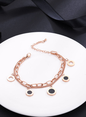 时尚钛钢双层手链3412