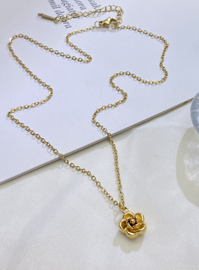 镀金山茶花项链女款62