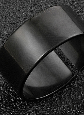 钛钢戒指三件套小众开口可调节素