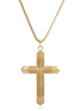 跨境不锈钢复古十字架项链