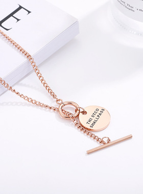 钛钢夸张粗链女锁骨链