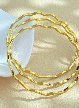 波浪形简约三生三世多件套手镯女